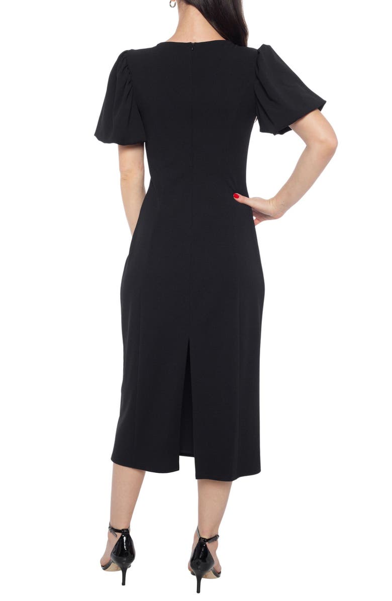 Marina Puff Sleeve Scuba Knit Dress, Alternate, color, Black
