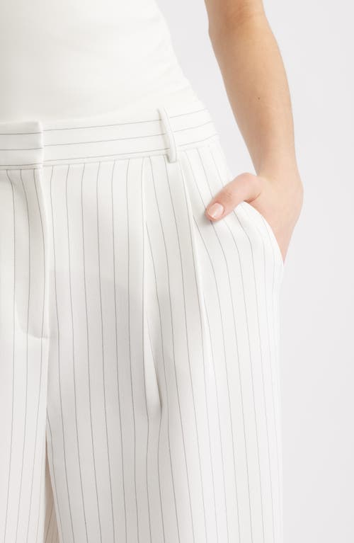 Open Edit The Icon Trousers In Ivory - Grey Celeste Pinstripe