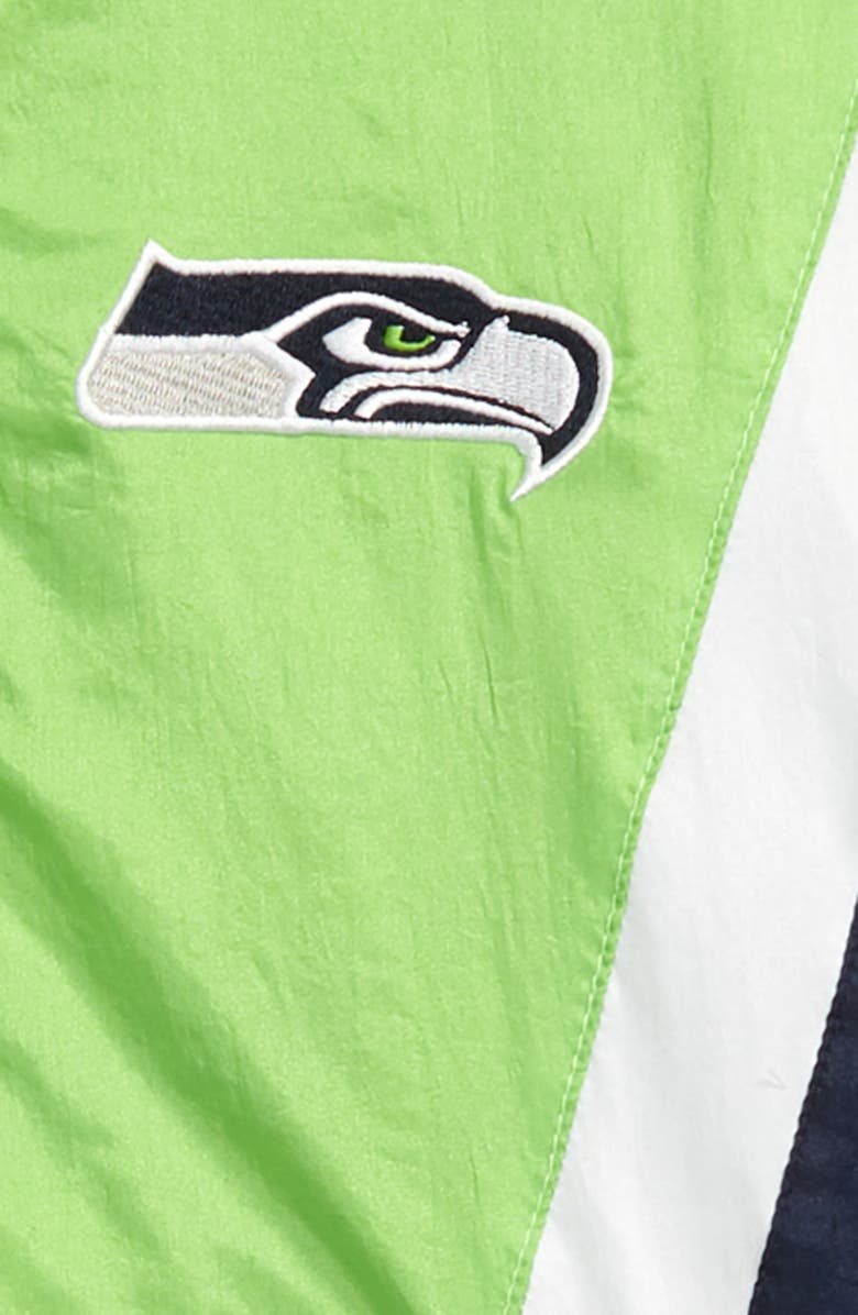 NFL Logo Seattle Seahawks Crinkle Nylon Half Zip Pullover, Alternate, color, 