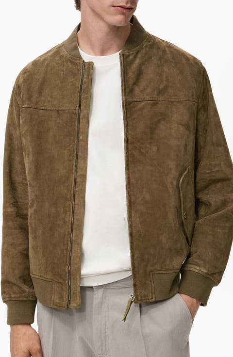 Goatskin Suede Bomber Jacket