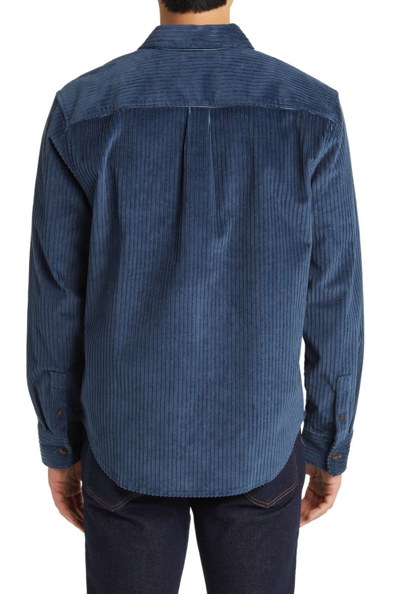 Easy Stretch Corduroy Button-Up Shirt, Alternate, color, WARM MIDNIGHT