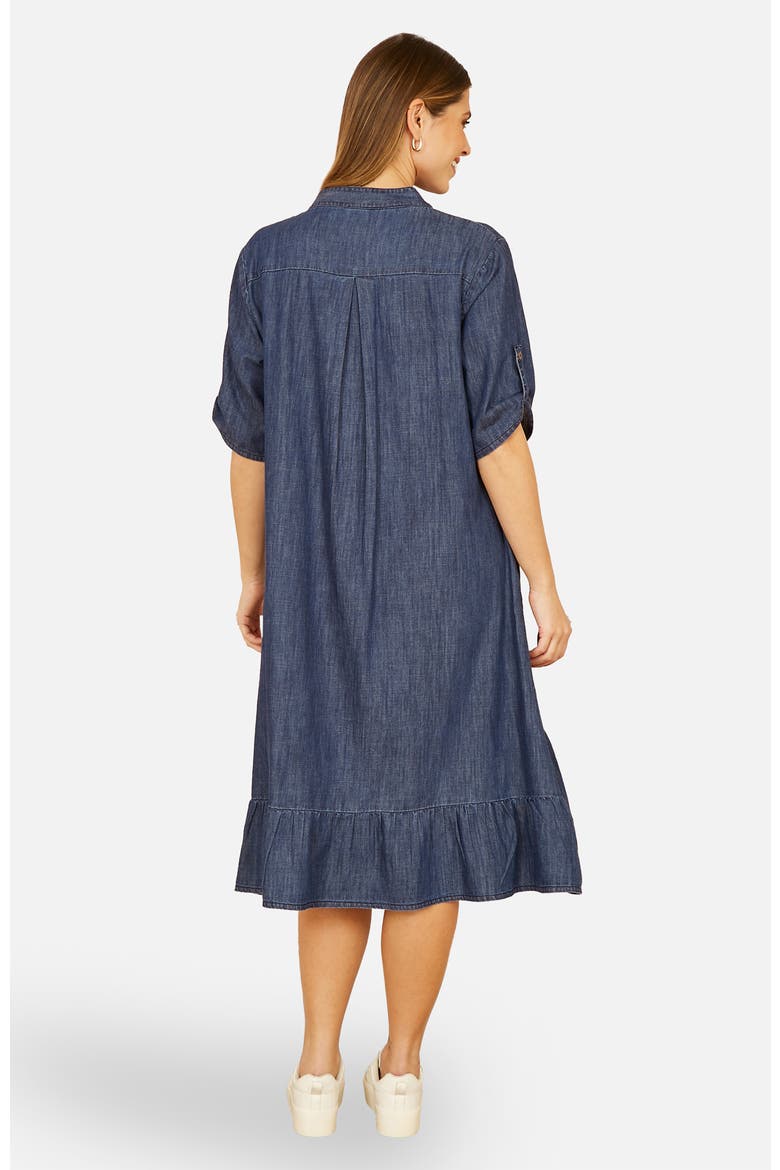 Denim Dip Hem Relaxed Fit Shirt Dress, Alternate, color, Blue