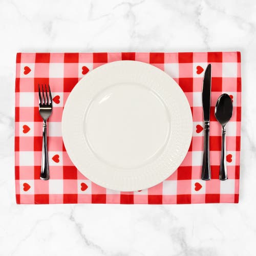 Northlight Checkered Hearts Valentine's Day Placemats In Red