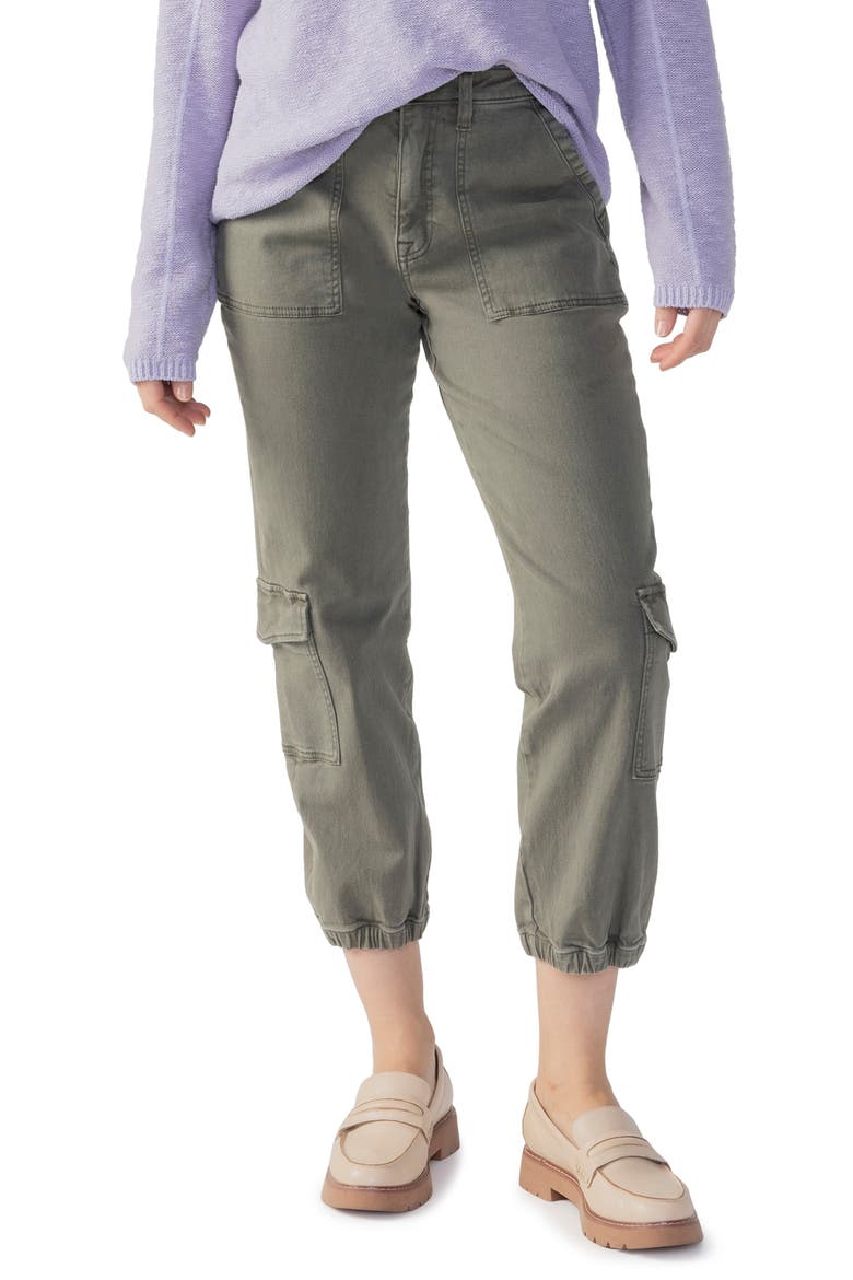 Brooklyn Crop Stretch Cotton Cargo Joggers, Main, color, MSGR