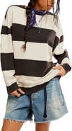 Free People Oversize Stripe Sweatshirt