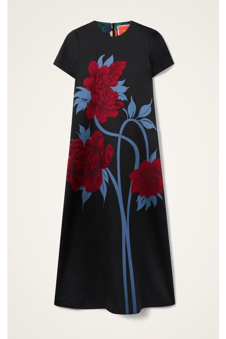 Swing Dress, Alternate, color, Peonies Jacquard Blue