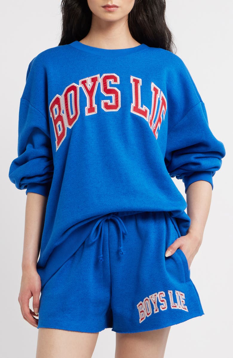 BOYS LIE Game Changer Kara Graphic Sweatshirt, Main, color, Blue