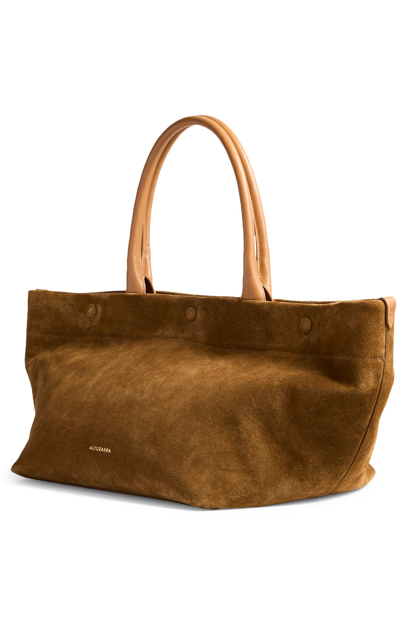 Altuzarra Small Suede Tote, Alternate, color, Golden Oak