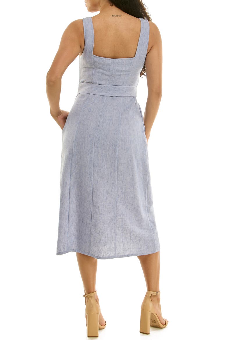 Square Neck Button Front Dress, Alternate, color, LIGHT BLUE