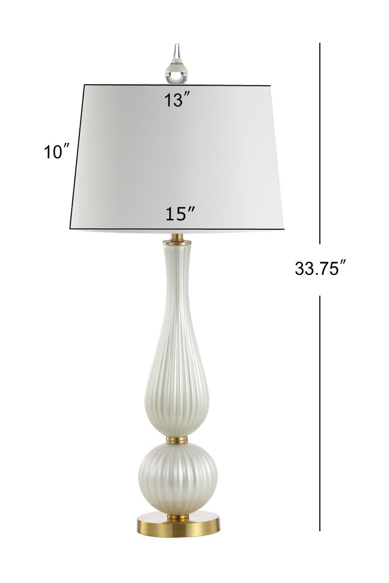 Gillian 33.7" Glass LED Table Lamp, White, Alternate, color, White