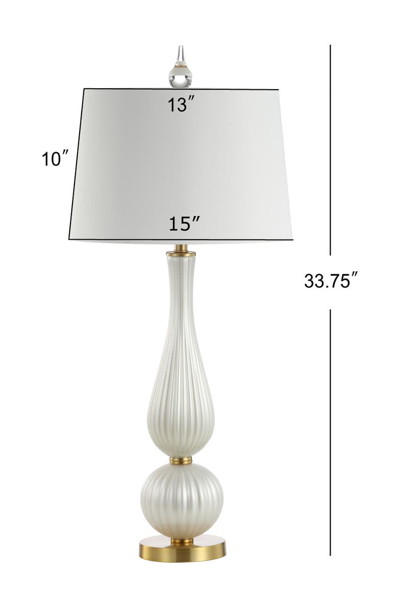 JONATHAN Y Gillian 33.7" Glass LED Table Lamp, White, Alternate, color, 