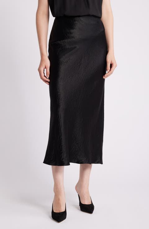 Vesatie Bias Cut Satin Maxi Skirt
