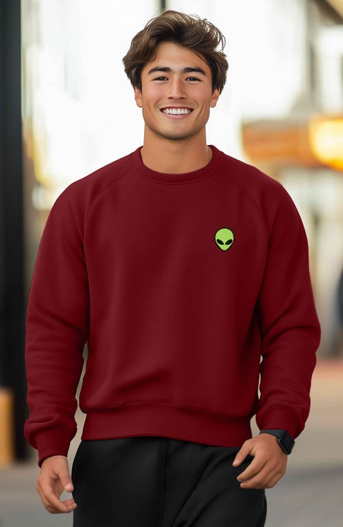 Dalix Alien Fleece Sweatshirt In Cardinal Red