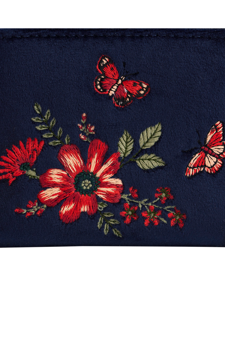 Floral Velvet Purse Small, Alternate, color, Navy