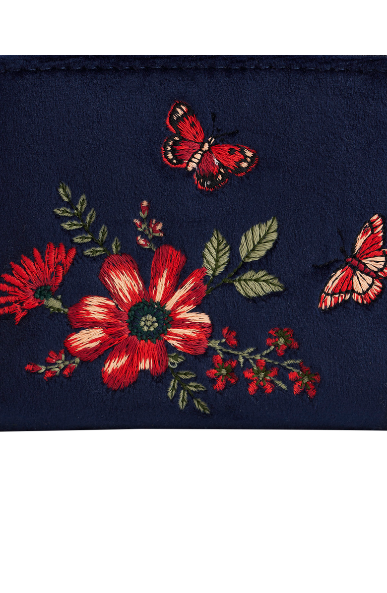 Fable England Floral Velvet Purse Small, Alternate, color, Navy