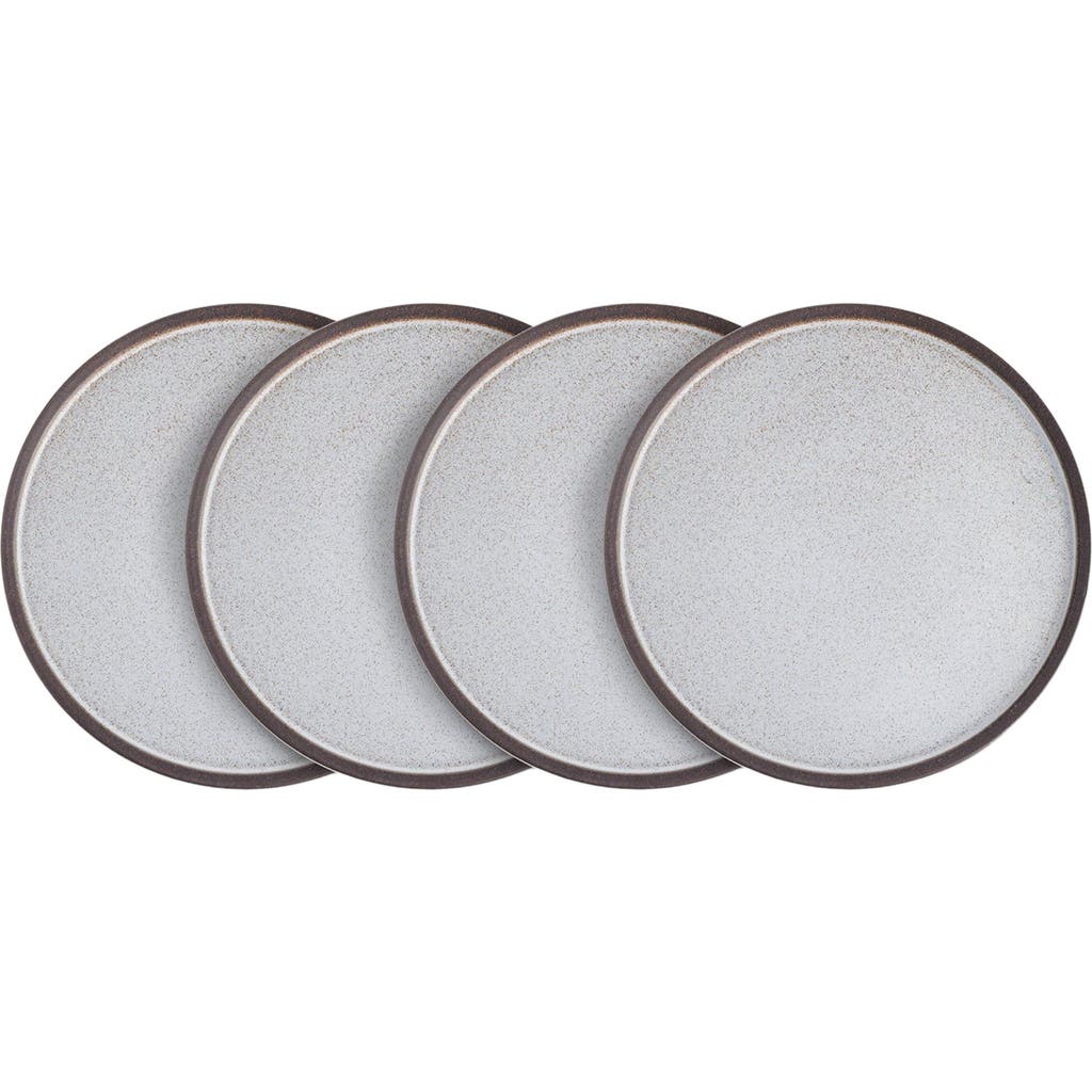 Stone Lain Vince Stoneware 4-piece Dinner Plate Set In Gray