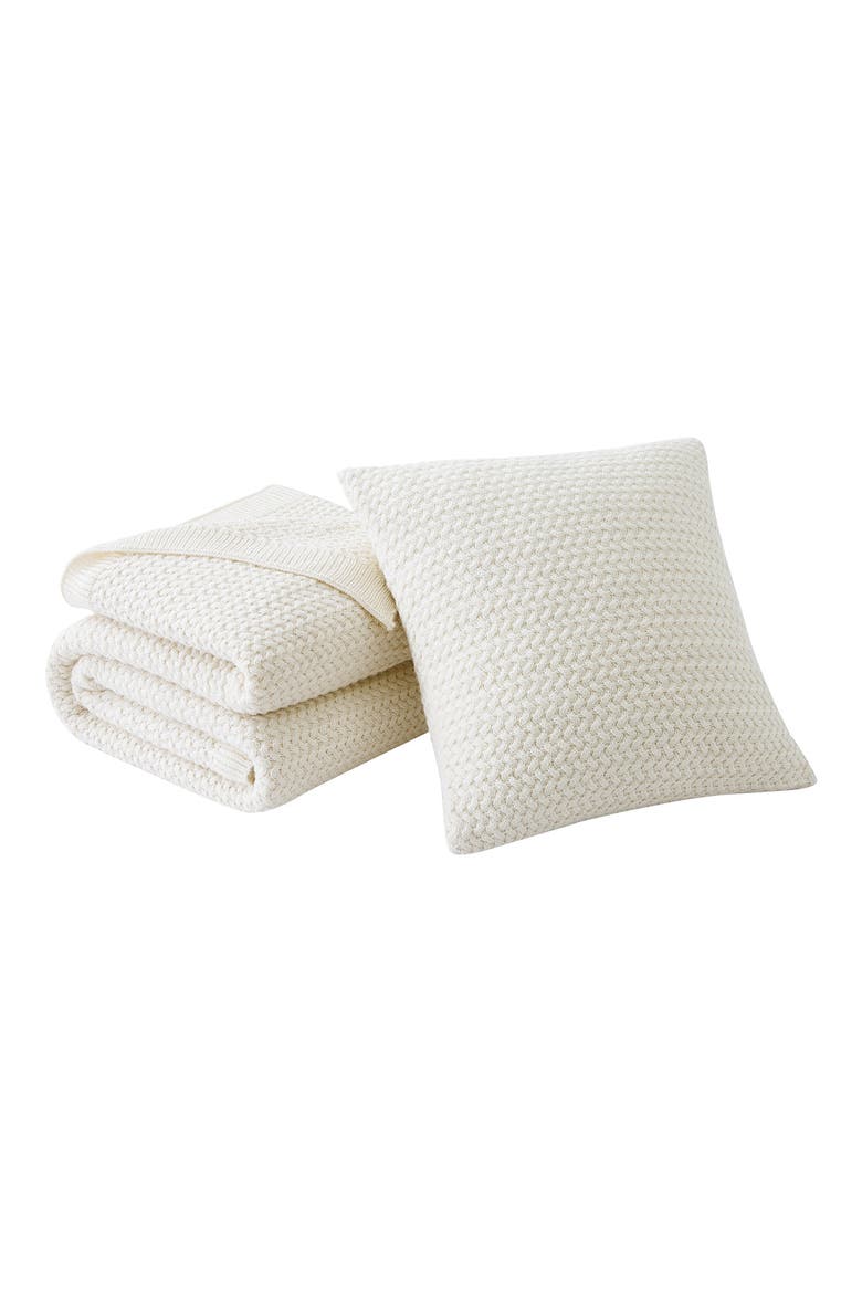 Chunky Blanket & Throw Pillow Cover Set, Main, color, TAUPE