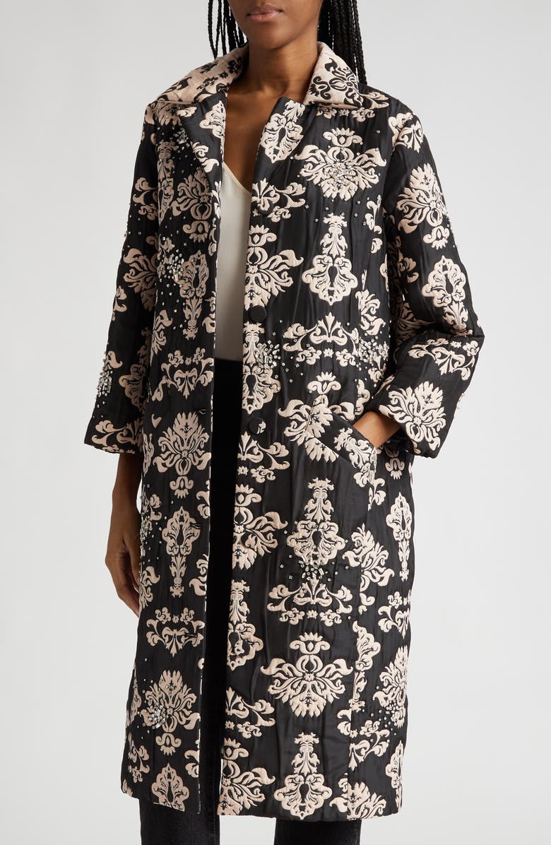 Cinq à Sept Haisley Embellished Brocade Coat, Alternate, color, 