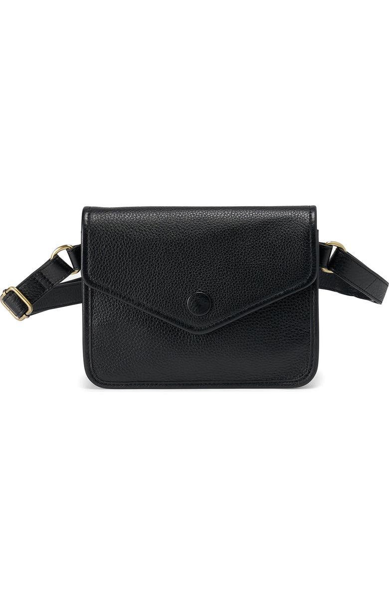 HOBO Margot Leather Belt Bag, Main, color, Black