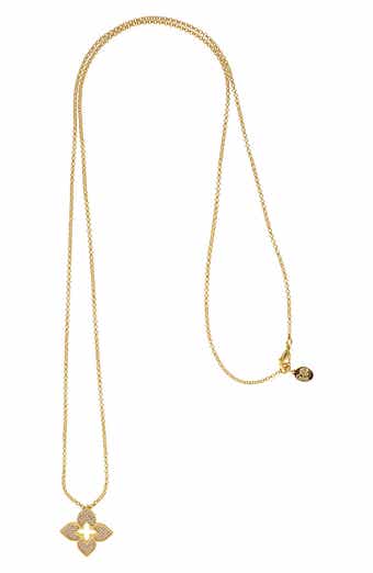 RIVKA FRIEDMAN Pavé CZ Flower Pendant Necklace