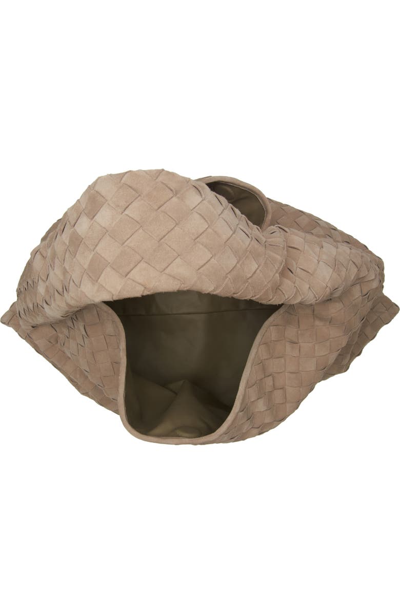 Bottega Veneta Large Hop Intrecciato Suede Hobo Bag, Alternate, color, 1550 Mastice-M Brass