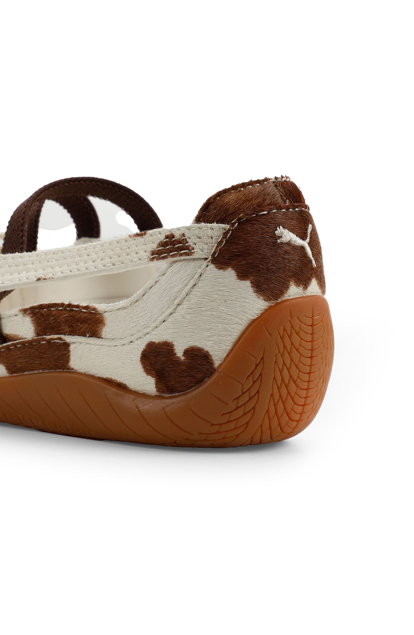 PUMA Kids' Speedcat Ballet Cow Genuine Calf Hair Sneaker, Alternate, color, Chocolate Brown/ Warm White