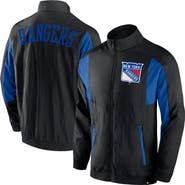 FANATICS Men's Fanatics Branded Black New York Rangers Step Up Crinkle Raglan Full-Zip Windbreaker Jacket