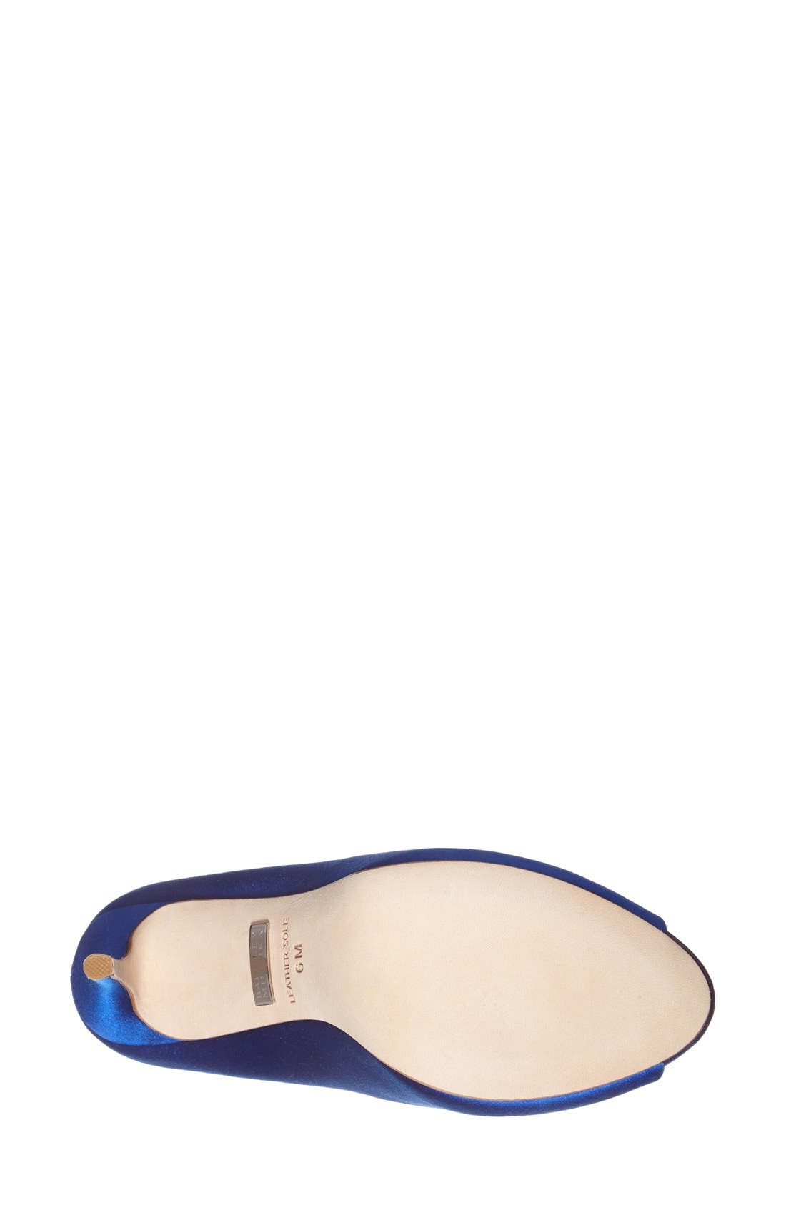 Badgley Mischka 'Jeannie' Crystal Trim Open Toe Pump, Alternate, color, SAPPHIRE