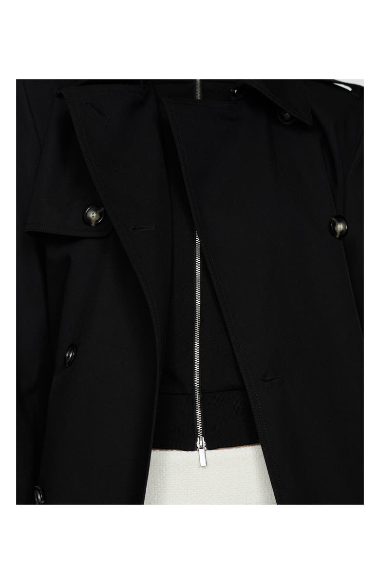 MANGO Double Breasted Cotton Trench Coat, Alternate, color, Black