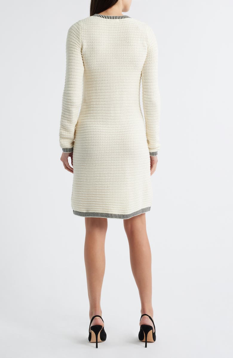 ZOE AND CLAIRE Long Sleeve Structured Midi Sweater Dress, Alternate, color, Ivory