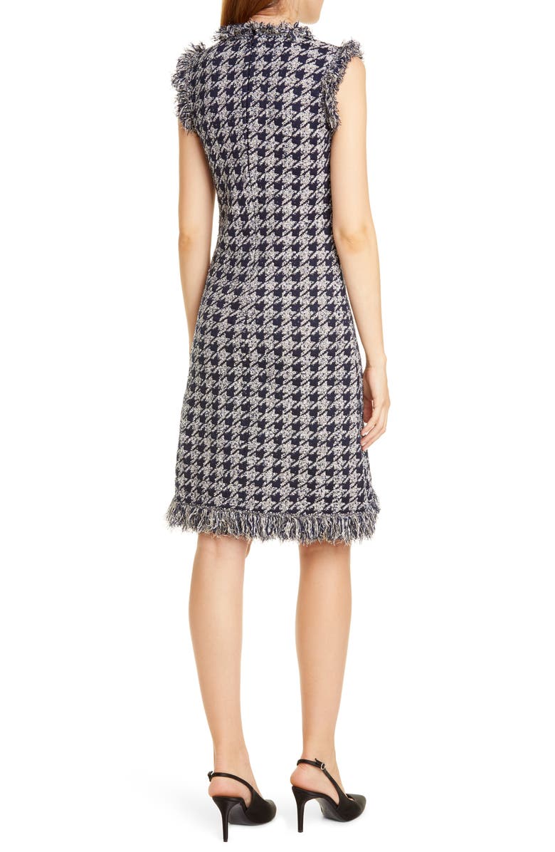 Oscar de la Renta Fringe Tweed Jacquard Dress, Alternate, color, 