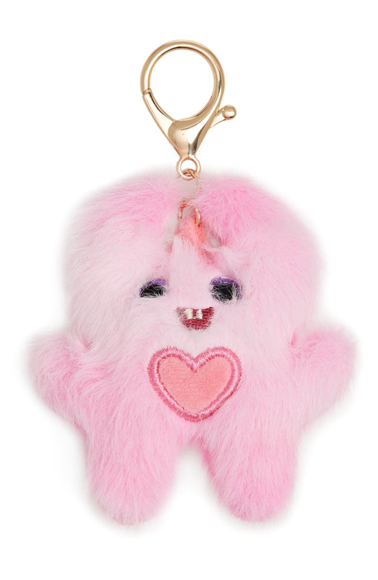 Leith Plush Heart Monster Bag Charm, Main, color, Pink Multi- Gold