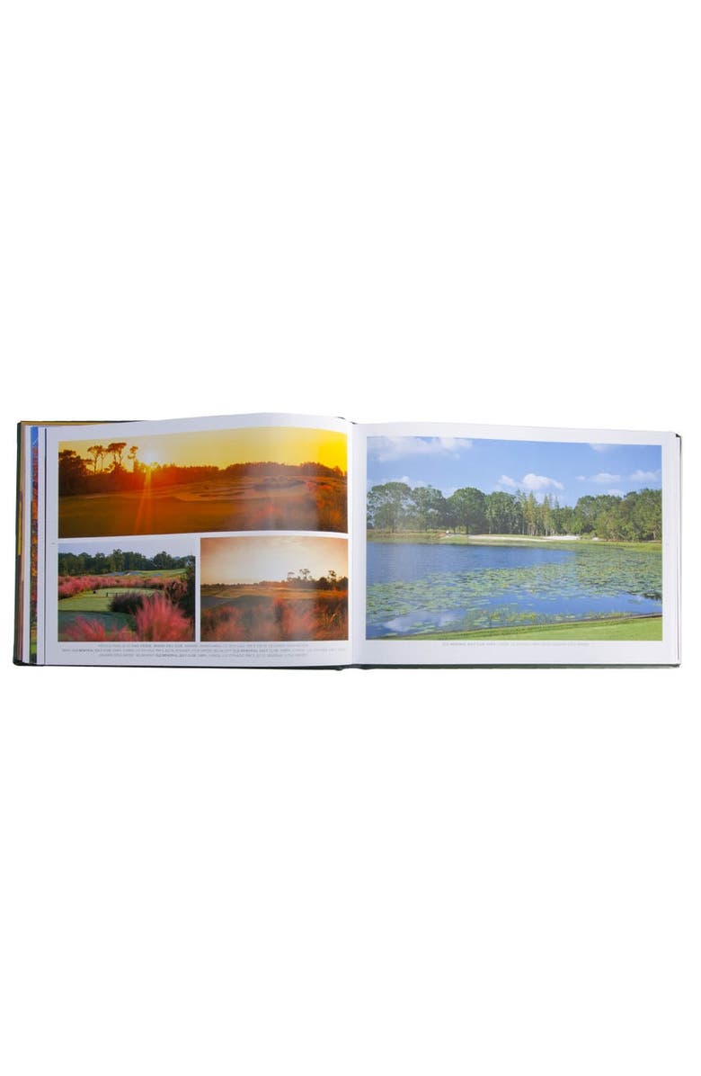 Graphic Image Golf Courses Leather Coffee Table Book, Alternate, color, Green