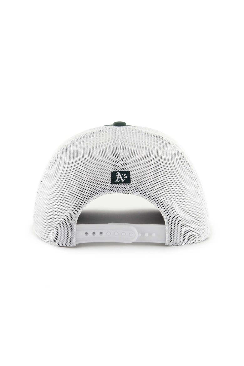 Men's '47 Green/White Oakland Athletics Burgess Trucker Snapback Hat, Alternate, color, Green