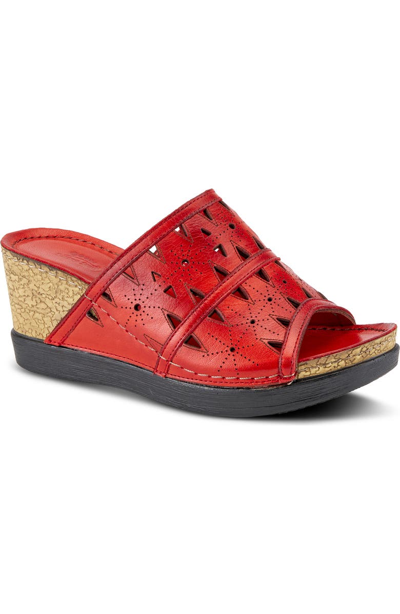 Spring Step Fusa Wedge Slide Sandal, Main, color, Red