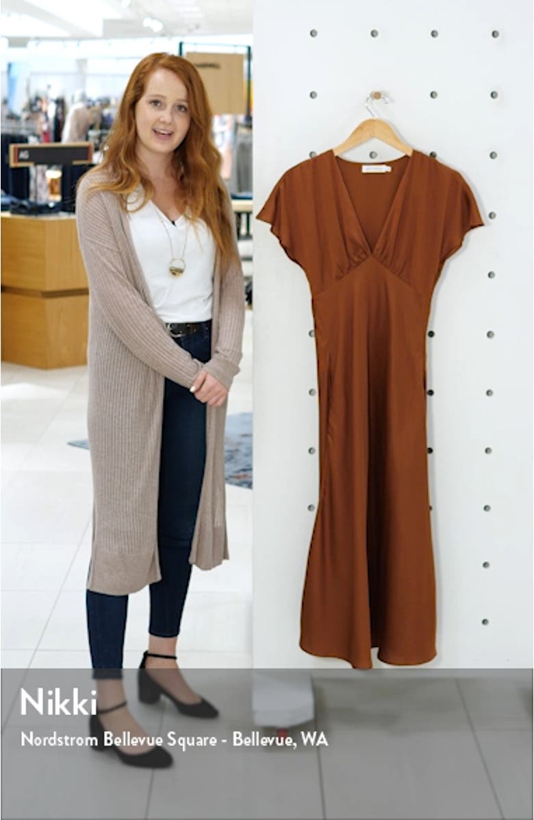 Jacquard Satin Midi Dress, sales video thumbnail