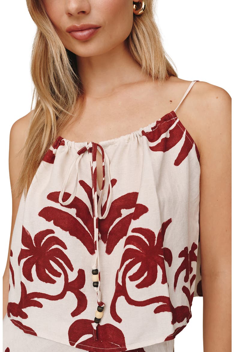 Tie Front Camisole, Alternate, color, ISLAND DAMASK PRINT