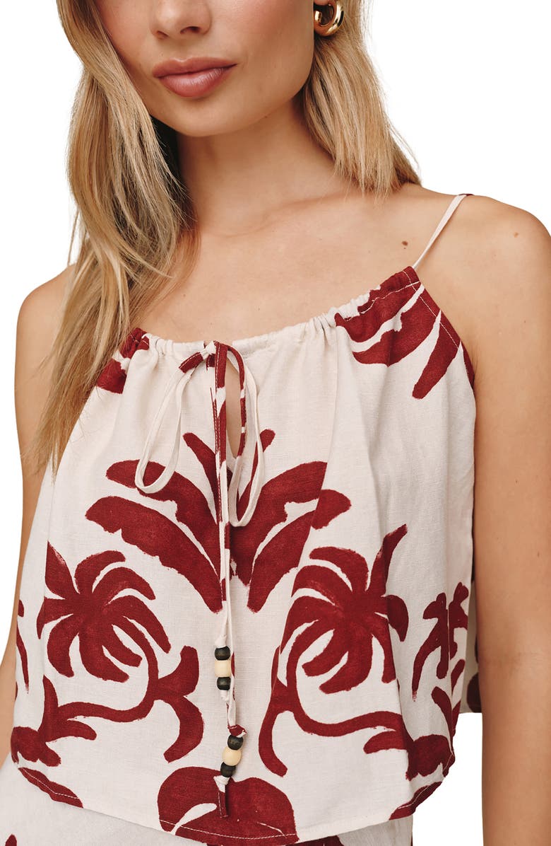 Bella Dahl Tie Front Camisole, Alternate, color, Island Damask Print