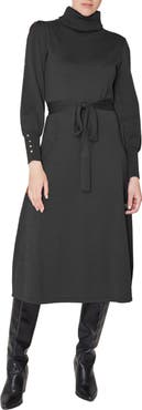 Julia Jordan Turtleneck Long Sleeve Midi Dress
