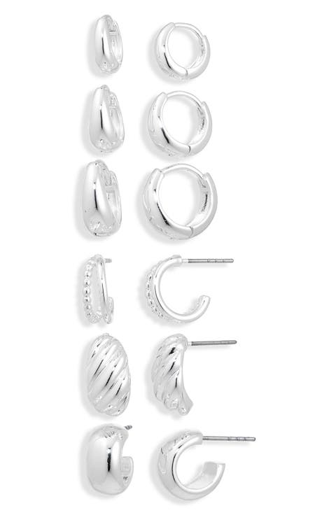 6-Pack Huggie Hoop Earrings
