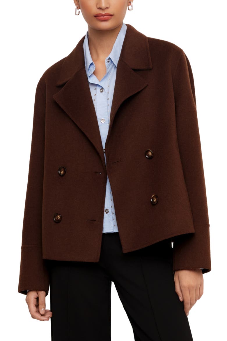 Naomi Cropped Peacoat, Main, color, WOOD