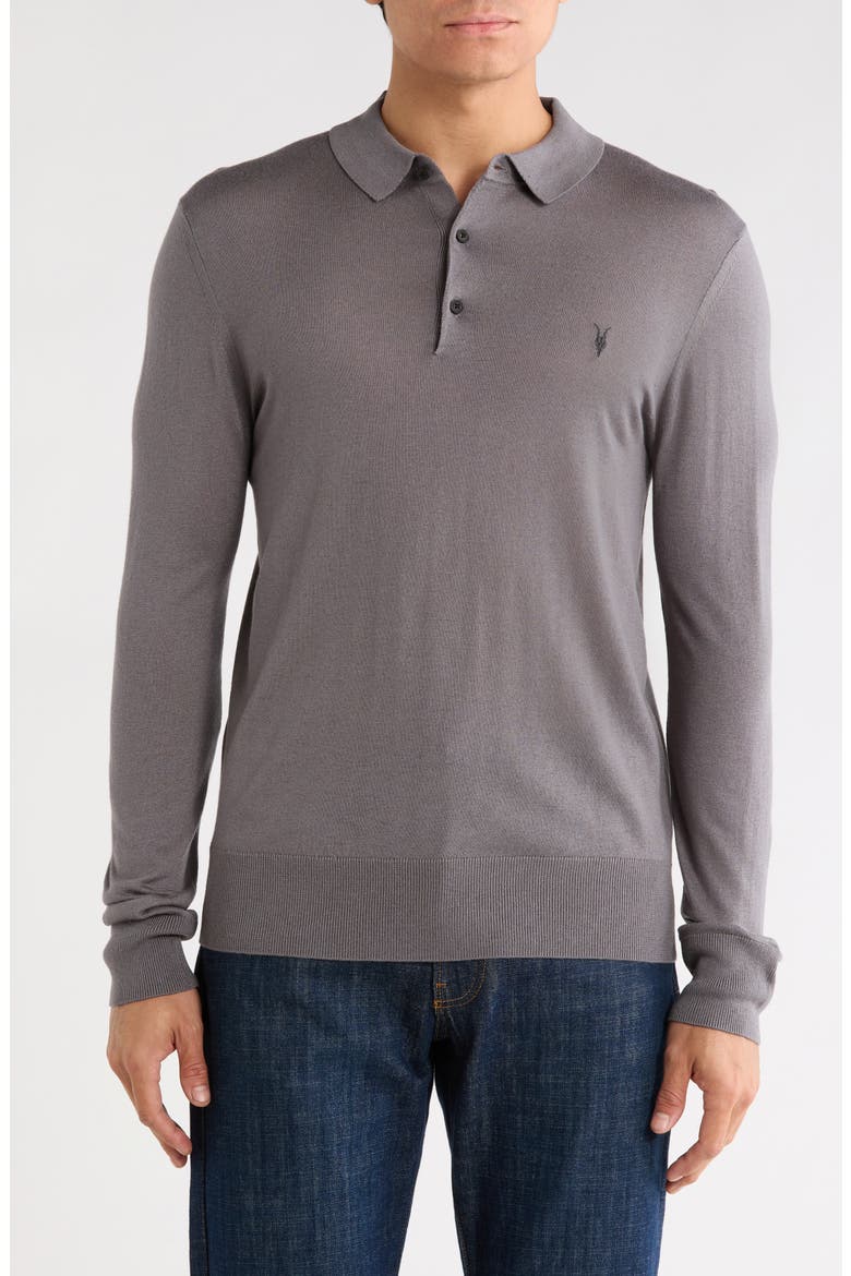 Nomo Long Sleeve Polo, Main, color, ASHER GREY