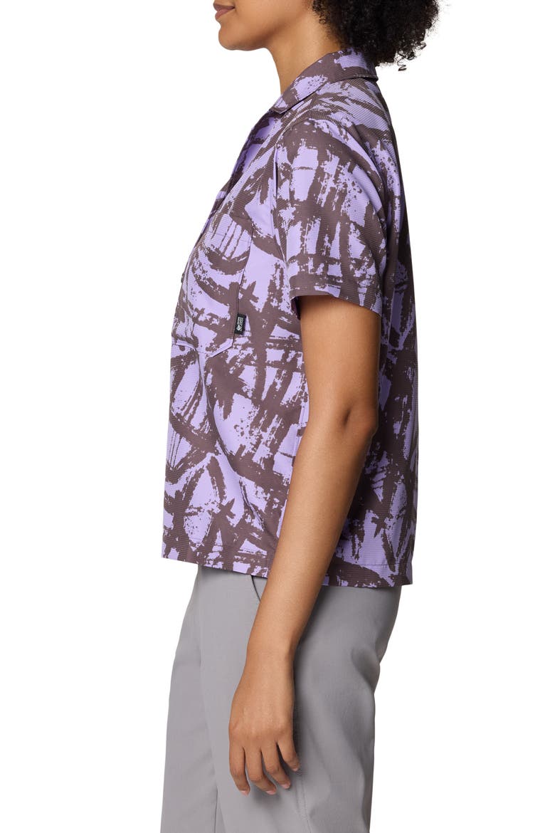 Sun Drift Cooling UPF 50+ Short Sleeve Shirt, Alternate, color, PURPLE SAGE BRUSHSTROKES PRINT