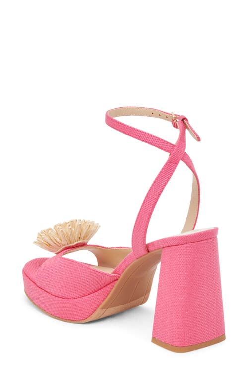 Dolce Vita Paulos Platform Sandal In Pink Raffia