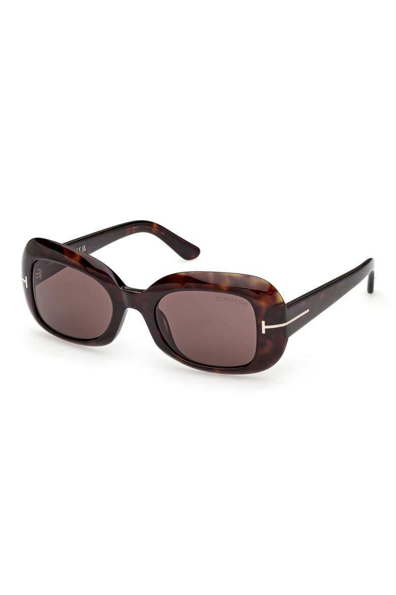51mm Rectangle Sunglasses, Alternate, color, DARK HAVANA / BROWN
