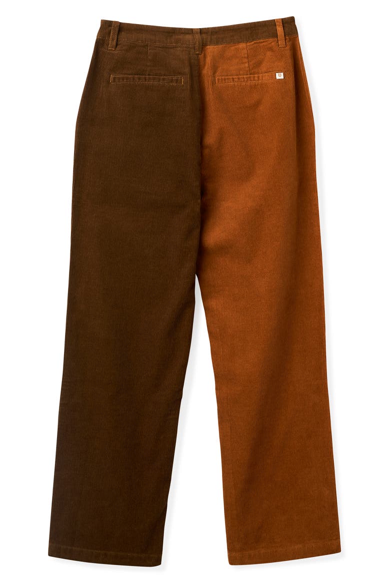 Victory Colorblock Corduroy Wide Leg Pants, Alternate, color, WASHED COPPER/DESERT PALM