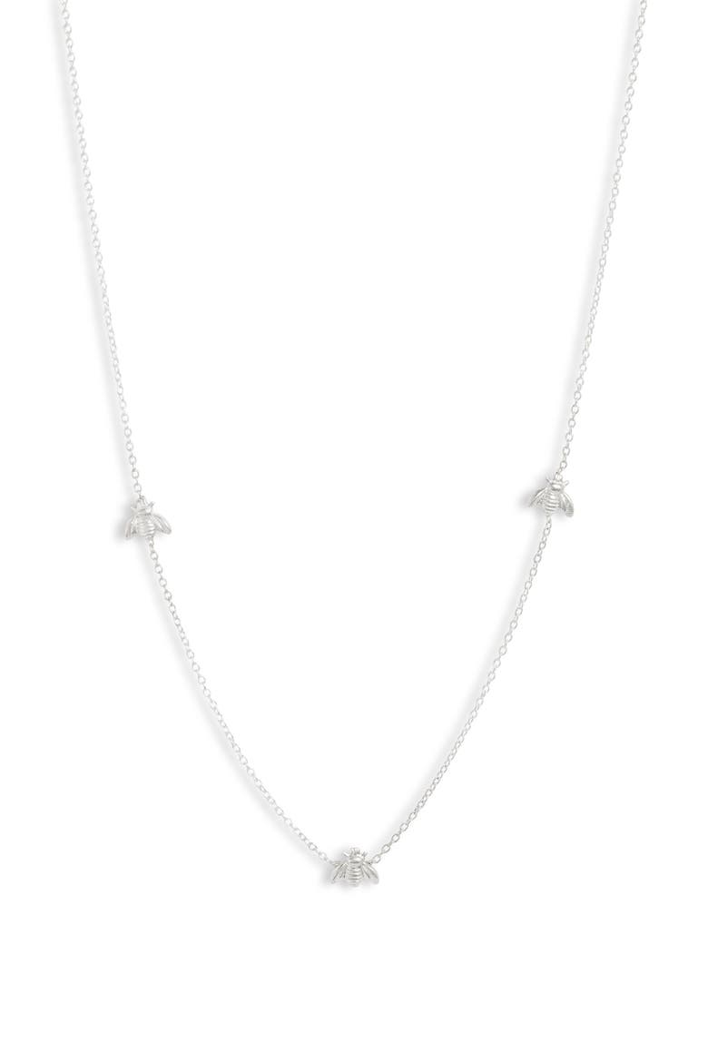 Beatriz Bee Necklace, Main, color, SILVER
