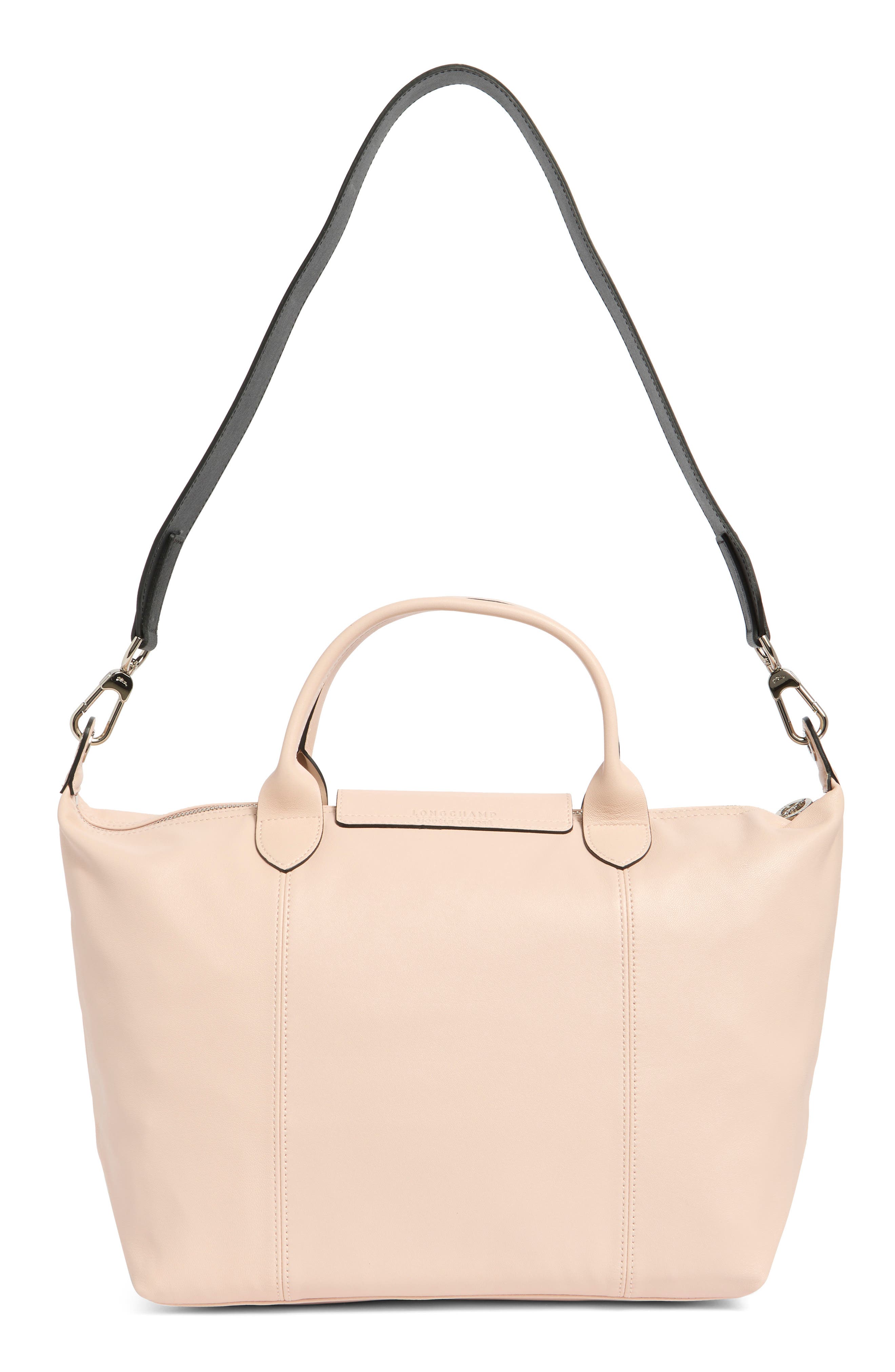 Longchamp Medium Le Pliage Cuir Crossbody Bag, Alternate, color, Pale Pink
