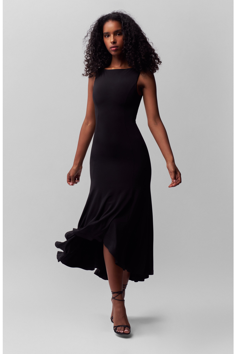 Daye Midi Dress, Alternate, color, Black