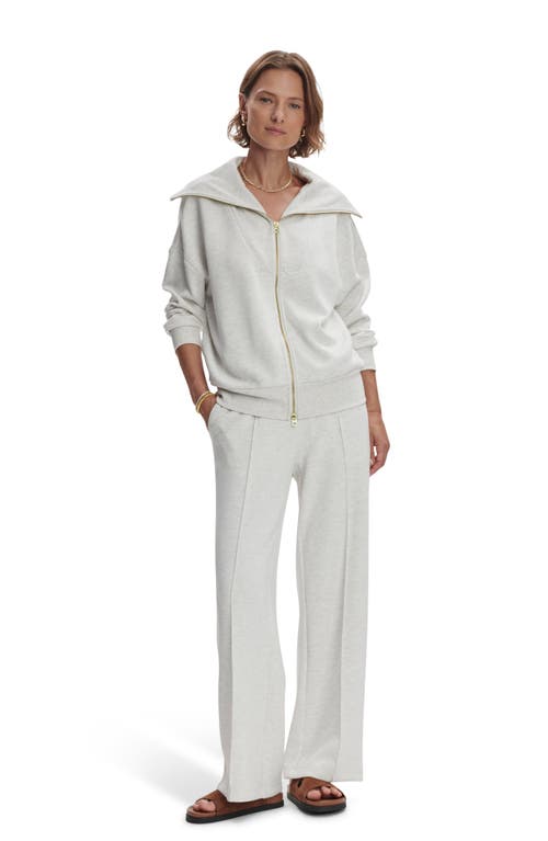 Varley Halley Zip Through Sweatshirt In Ivory Marl
